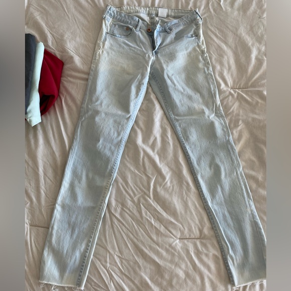 &Denim H&M Skinny low waist frayed ankle women’s jeans size 31 light wash new - Picture 1 of 4